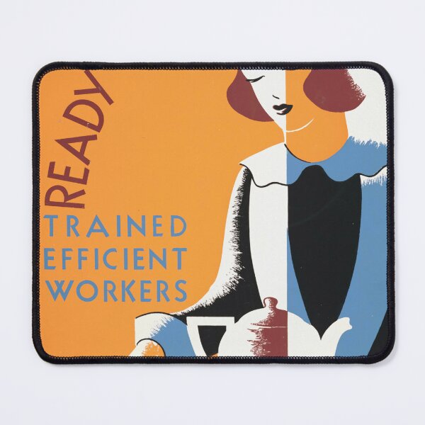 Item preview, Art Deco WPA Poster | Ready to Serve | Vintage 1930s Print | Trained Efficient Workers | Geometric Design & Bold Colors designed and sold by artofuniverse.