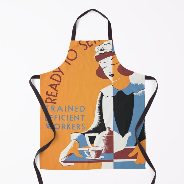 Item preview, Art Deco WPA Poster | Ready to Serve | Vintage 1930s Print | Trained Efficient Workers | Geometric Design & Bold Colors designed and sold by artofuniverse.