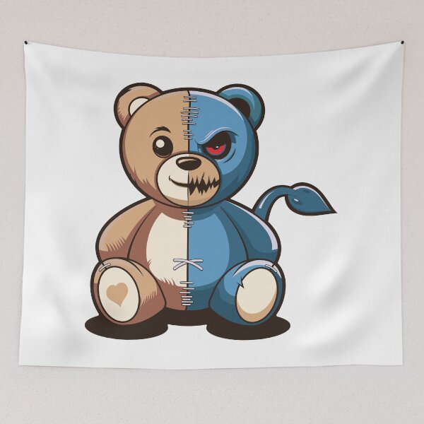 Item preview, Cute but Dangerous Teddy Bear – Vector Art designed and sold by Vextura.