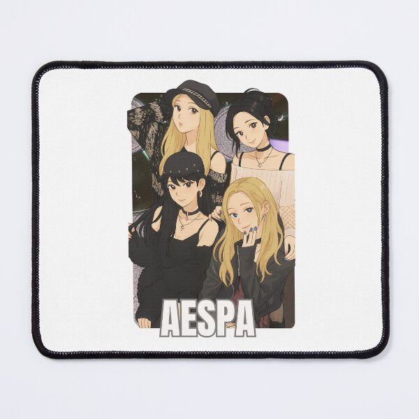 Item preview, Aespa Name Cartoon Illustration Group Members Kpop Collage Design designed and sold by HELL0WBELLO.