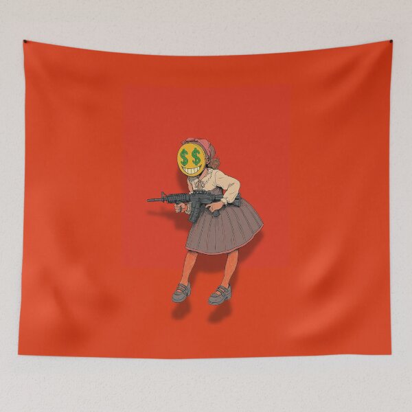 Item preview, Money Face Girl with Rifle Pop Surrealism designed and sold by Zumansen.