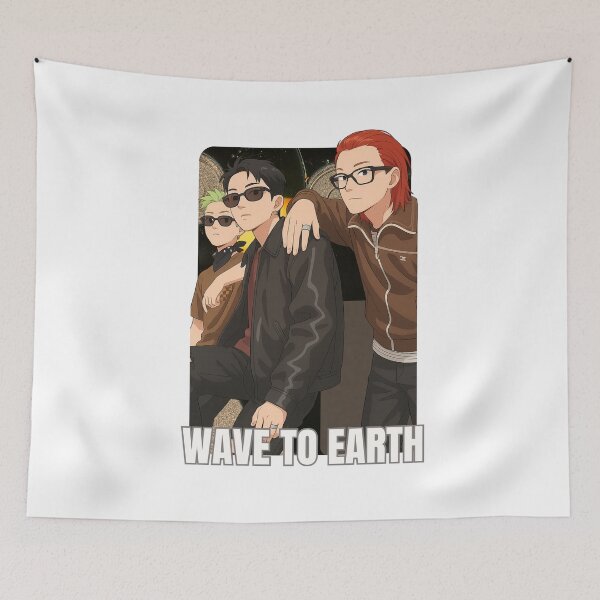 Item preview, Wave to Earth Name Cartoon Illustration Group Members Kpop Collage Design designed and sold by HELL0WBELLO.