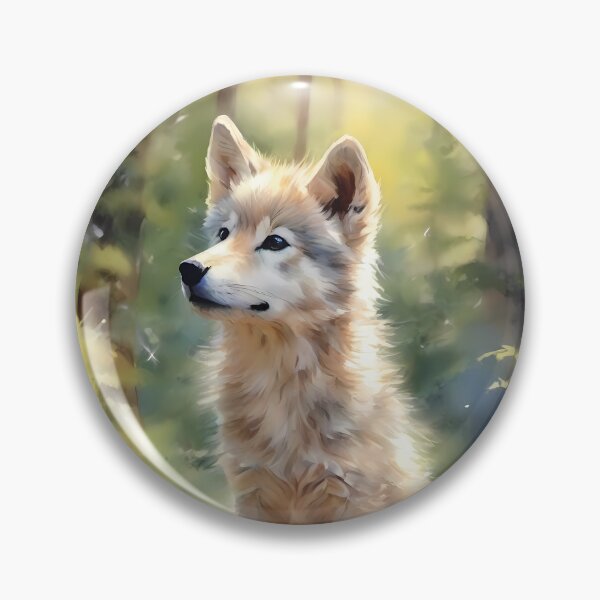 Item preview, Young Wolf Cub in Forest designed and sold by CalmnessbyChoice.