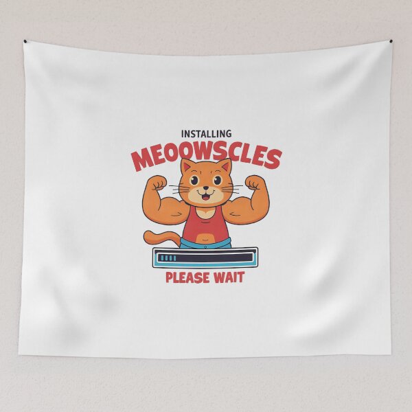 Item preview, Installing Meowscles Please Wait T-Shirt | Funny Cat Gym Workout Tee, Funny Shirt, Valentine Shirt gift, Valentine Day Cut File designed and sold by GAIDREDA.