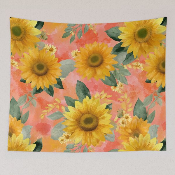 Item preview, Yellow sunflower colorful floral pattern - whimsigoth dark cottagecore forestcore  designed and sold by cocomelon168.