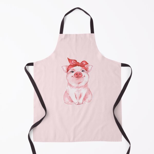 Item preview, Cute Pig with Red Bow Headband | Hand-Painted Farm Animal Art designed and sold by Gribanessa.