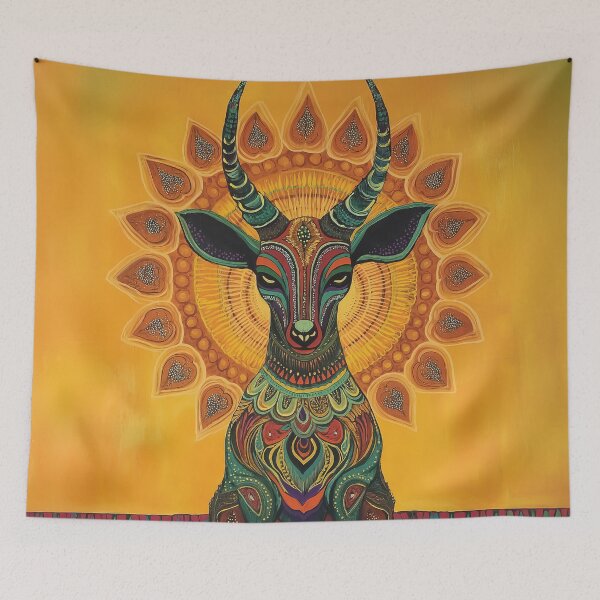 Item preview, Highly detailed digital design of a colorful antelope portrait. designed and sold by HEMRO.