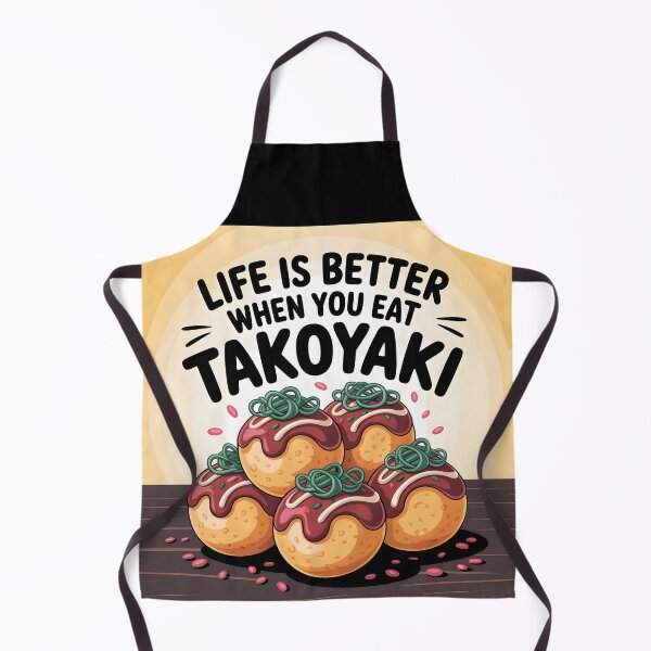Item preview, Life Is Better When You Eat Takoyaki – Piled High Fun Illustration designed and sold by EmeraldeaArt.