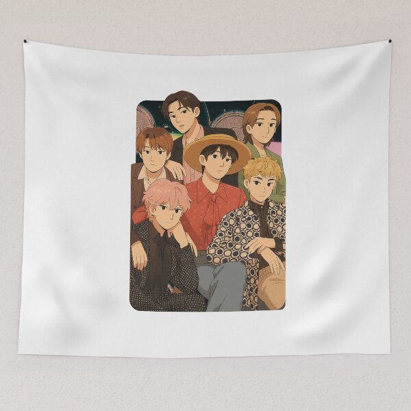Item preview, P1Harmony Cartoon Illustration Group Members Kpop Collage Design designed and sold by HELL0WBELLO.