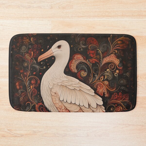 Item preview, Detailed design of a white albatross with stylized ornate feathers. designed and sold by HEMRO.