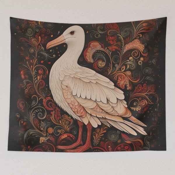 Item preview, Detailed design of a white albatross with stylized ornate feathers. designed and sold by HEMRO.