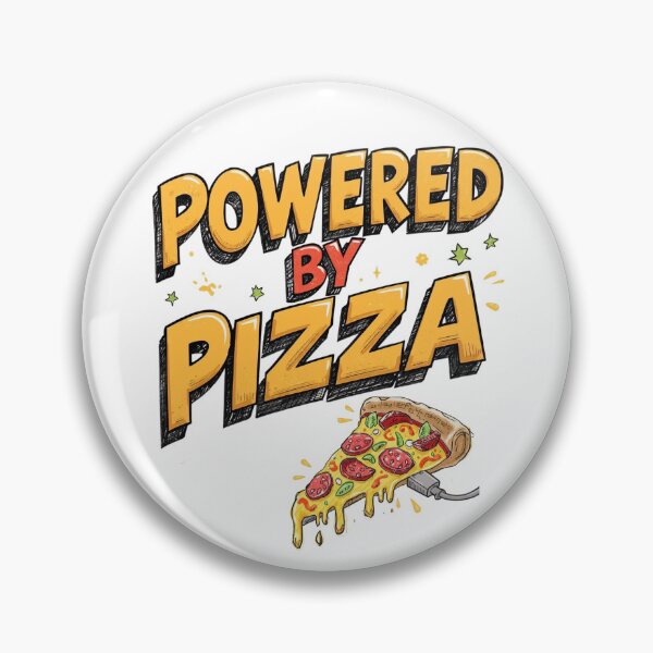 Item preview, Powered by Pizza, pizza lovers, foodie gift designed and sold by MiowandMolly.