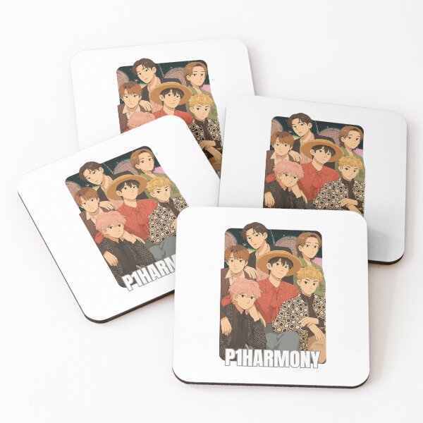 Item preview, P1Harmony Name Cartoon Illustration Group Members Kpop Collage Design designed and sold by HELL0WBELLO.