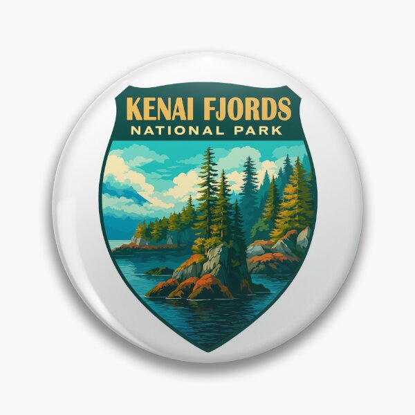 Item preview, Kenai Fjords National Park Retro Glacier Ocean Sticker designed and sold by Ismeal Von.