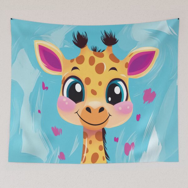 Item preview, A Happy Giraffe design with a Vibrant Blue Background. designed and sold by HEMRO.