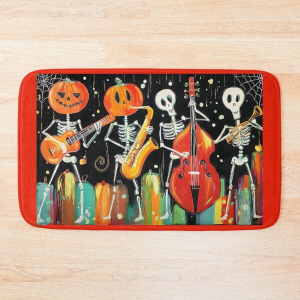 Item preview, Swing Into Halloween Fun with Skeleton Jazz Band Pumpkins and Festive Colors designed and sold by OlfactoART Studio.