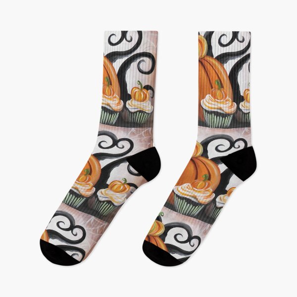 Item preview, Pumpkin Patch Cupcake Trio with Whimsical Vines and Festive Autumn Charm designed and sold by OlfactoART Studio.