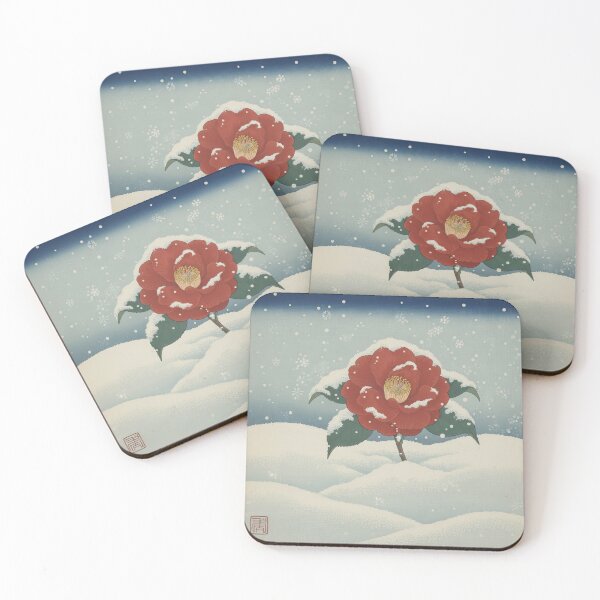 Item preview, Camellia Flower in Snow - Japanese Winter Scenes  designed and sold by ZenLibrary.