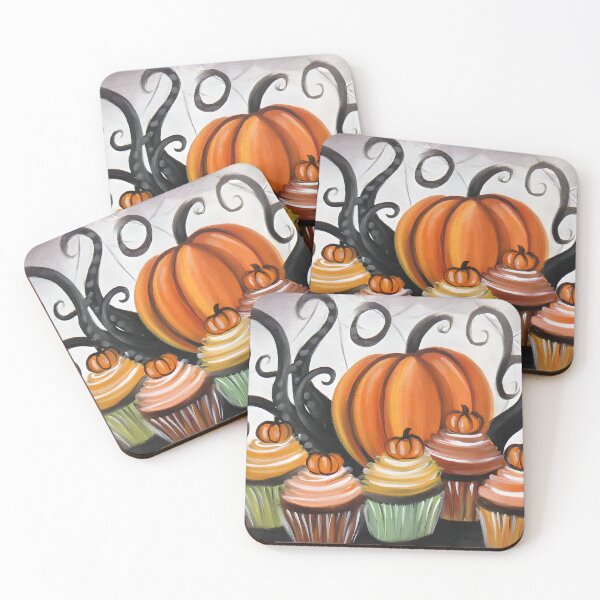 Item preview, Indulge in Pumpkin Cupcake Delight with Whimsical Spirals and Playful Halloween Charm designed and sold by OlfactoART Studio.
