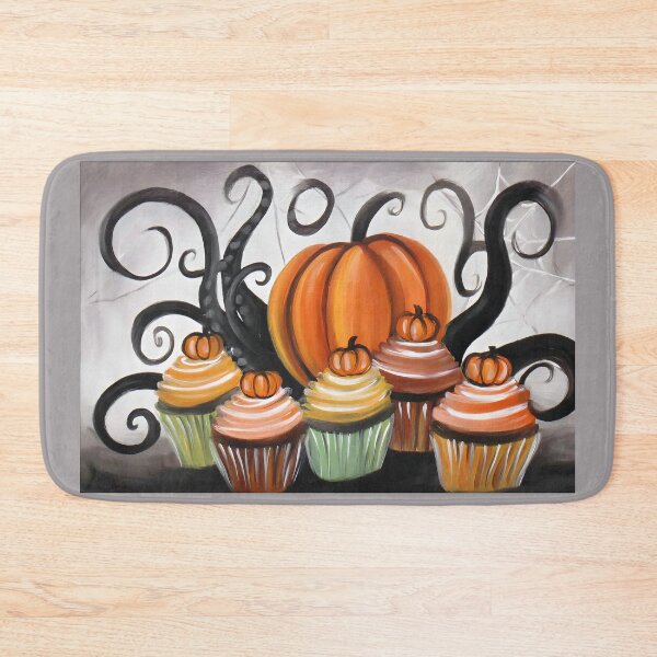 Item preview, Indulge in Pumpkin Cupcake Delight with Whimsical Spirals and Playful Halloween Charm designed and sold by OlfactoART Studio.