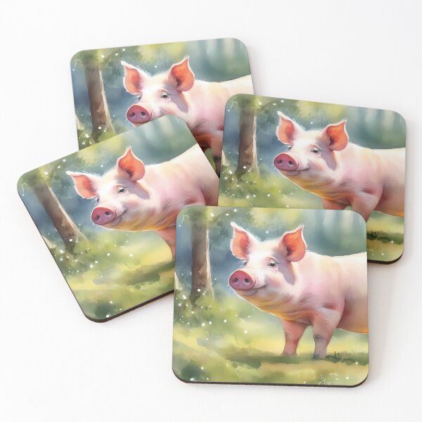 Item preview, Happy Pig in Forest designed and sold by CalmnessbyChoice.