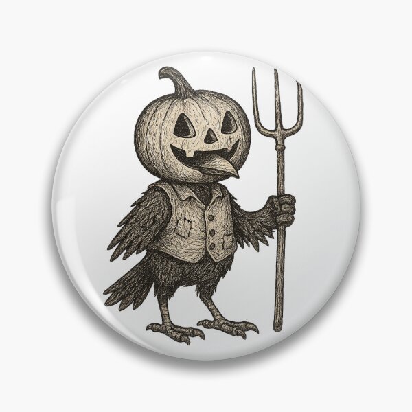 Item preview, Halloween pumpkin head crow designed and sold by SeasonsofJess.