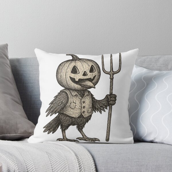 Item preview, Halloween pumpkin head crow designed and sold by SeasonsofJess.