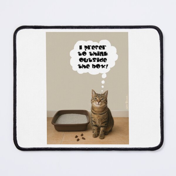 Item preview, Cat Thinks Outside The Box! designed and sold by IanBakerToons.