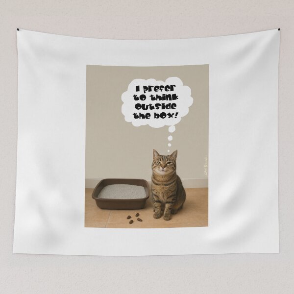 Item preview, Cat Thinks Outside The Box! designed and sold by IanBakerToons.