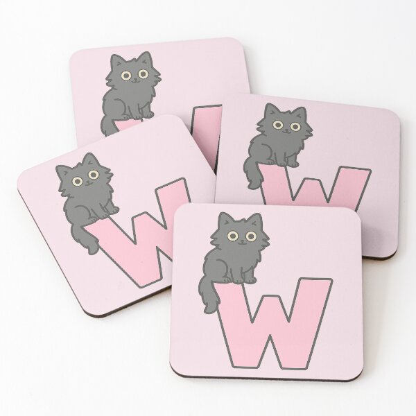 Item preview, Alphabet “W” – Cute Fluffy Cat Initial Sticker designed and sold by wwshd.
