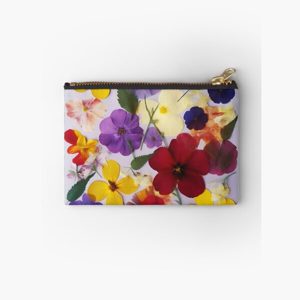 Item preview, Petal Symphony – Pressed Purple Yellow Maroon Florals designed and sold by EmeraldeaArt.