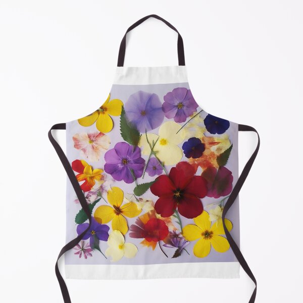 Item preview, Petal Symphony – Pressed Purple Yellow Maroon Florals designed and sold by EmeraldeaArt.