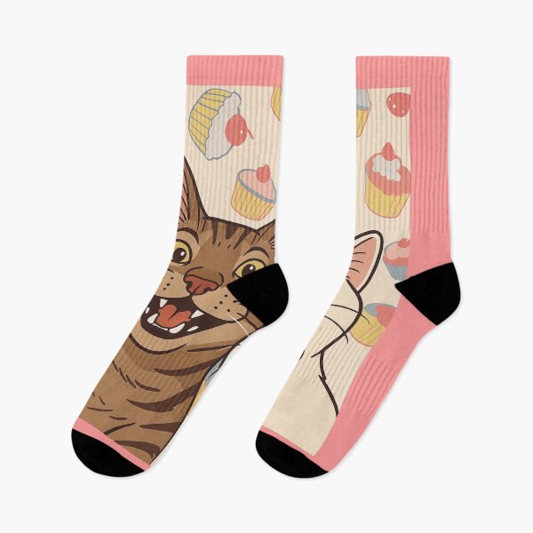 Item preview, Cupcake Party Cats – Playful Cartoon Tabby & White Cat with Colorful Dessert Pattern  Whimsical Pet Art designed and sold by NitiDigitalxRyu.