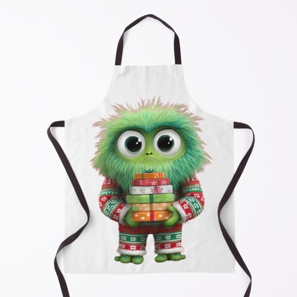Item preview, Cute Green Christmas Monster with Gifts – Holiday Character Design designed and sold by AlexLineArt.