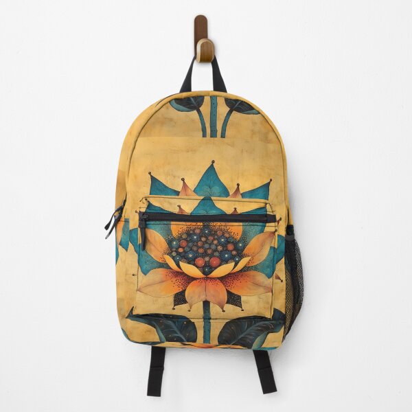 Item preview, Stylized design illustration of an ornate lotus flower on a gold background. designed and sold by HEMRO.