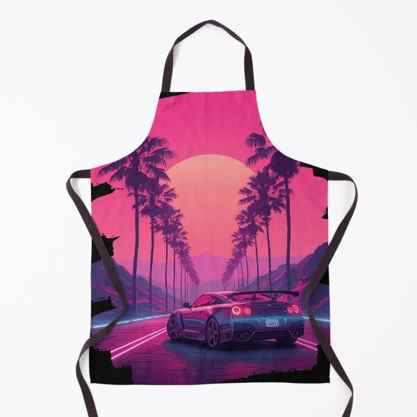 Item preview, 80s retro-futuristic landscape with palm trees and a sports car neon colors 1 designed and sold by Neon G.