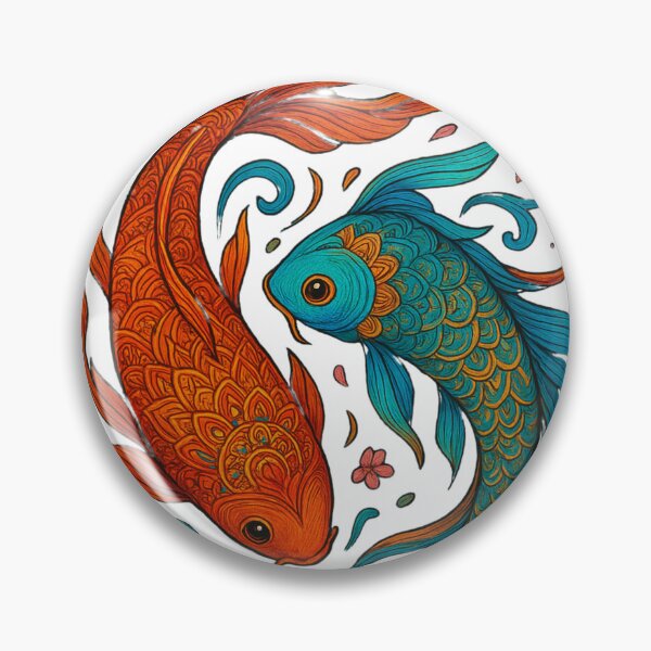 Item preview, Colorful Koi Fish Mandala Art | Japanese Yin Yang Balance Design | Zen Inspired Artwork designed and sold by 5CatDesign.