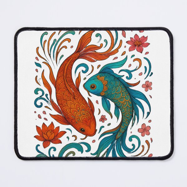 Item preview, Colorful Koi Fish Mandala Art | Japanese Yin Yang Balance Design | Zen Inspired Artwork designed and sold by 5CatDesign.