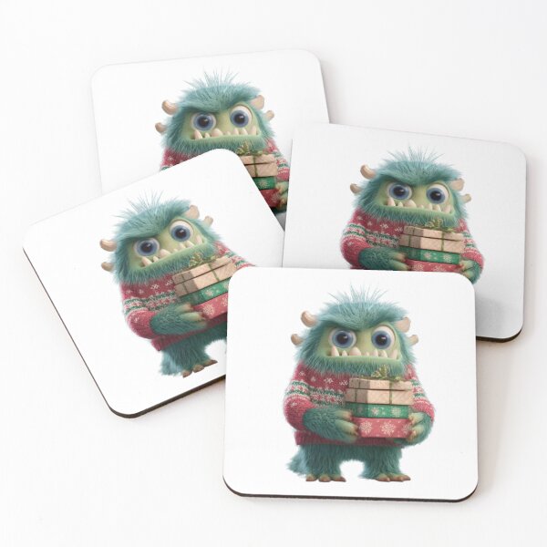 Item preview, Cute Christmas Monster with Gifts – Funny Holiday Design designed and sold by AlexLineArt.