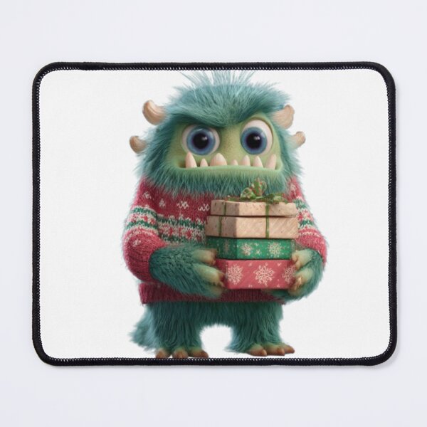 Item preview, Cute Christmas Monster with Gifts – Funny Holiday Design designed and sold by AlexLineArt.