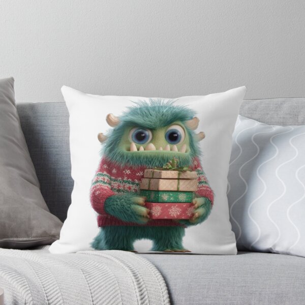 Item preview, Cute Christmas Monster with Gifts – Funny Holiday Design designed and sold by AlexLineArt.