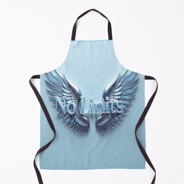 Item preview, No Limits Futuristic Typography – Silver Metallic Wings Motivational Artwork designed and sold by Rudro-Fashion.