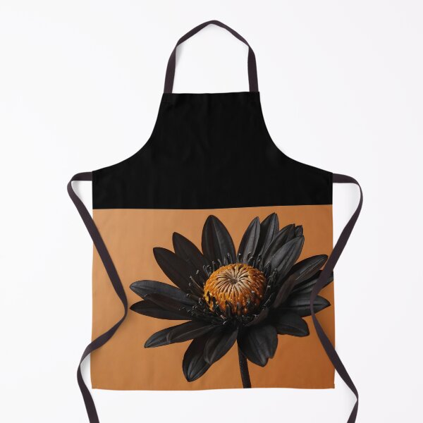 Item preview, Midnight Gerbera – Bold Black Bloom on Autumn Orange designed and sold by EmeraldeaArt.