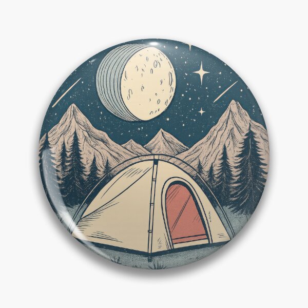 Item preview, Moonlit Camping – Tent Under Stars and Mountain Night Sky Illustration designed and sold by NoctaHike.