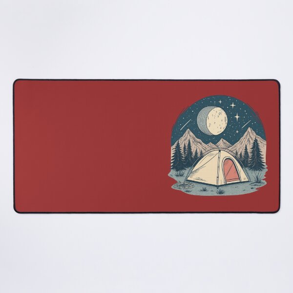 Item preview, Moonlit Camping – Tent Under Stars and Mountain Night Sky Illustration designed and sold by NoctaHike.