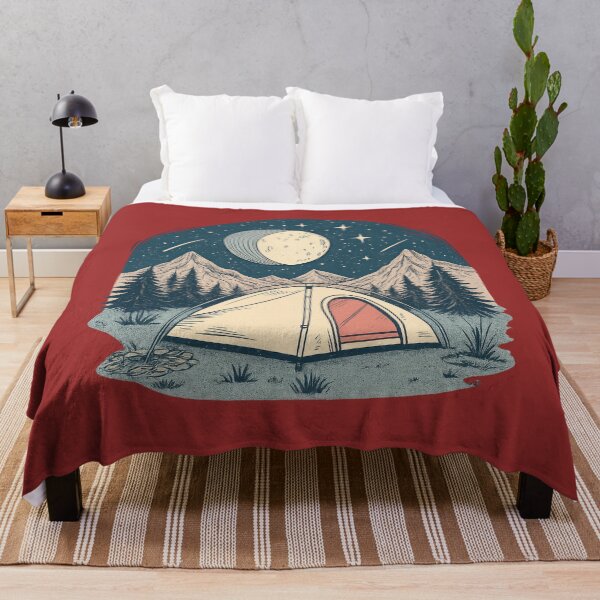 Item preview, Moonlit Camping – Tent Under Stars and Mountain Night Sky Illustration designed and sold by NoctaHike.