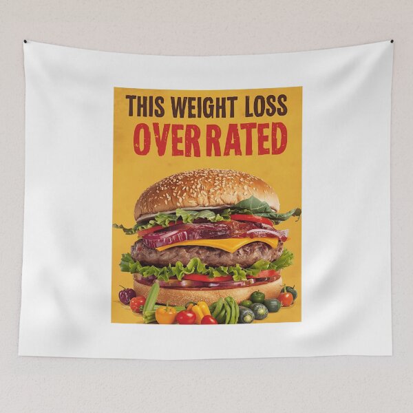 Item preview, Dieting is Overrated – Food Superheroes (Pizza, Burger & Fries) designed and sold by RAKO13.
