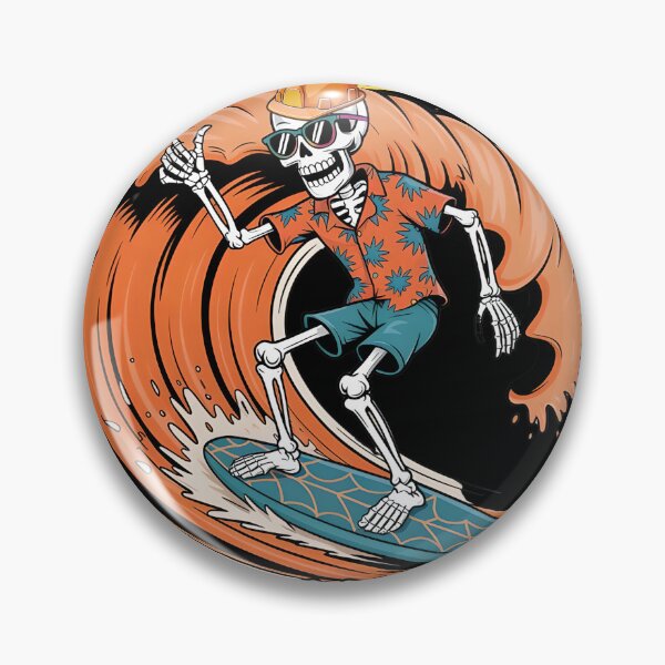 Item preview, Funny Halloween Skeleton Surfing Safety – Surf Safe or Bone Out designed and sold by PeteLawliiet.