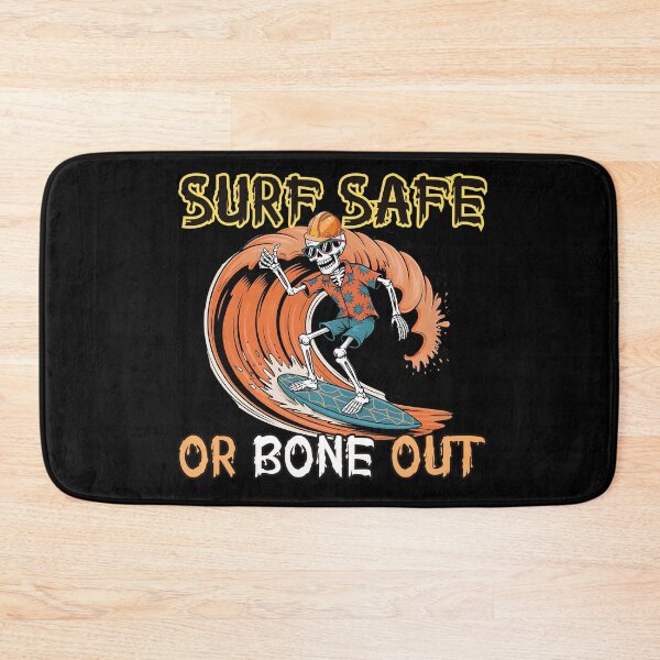 Item preview, Funny Halloween Skeleton Surfing Safety – Surf Safe or Bone Out designed and sold by PeteLawliiet.