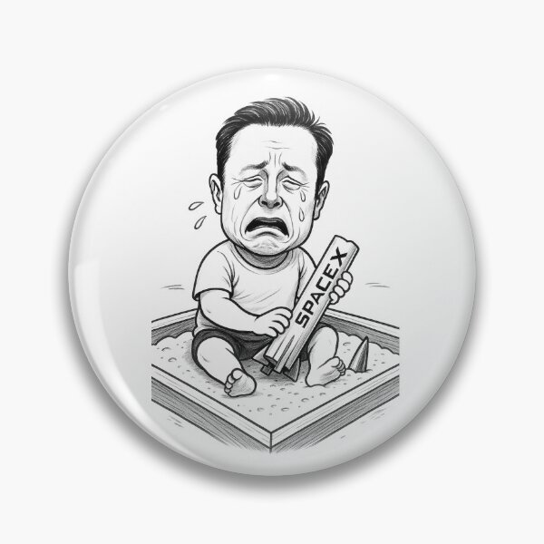 Item preview, Elon Musk with a broken SpaceX rocket in sandbox designed and sold by Jewish Rockandrolla.